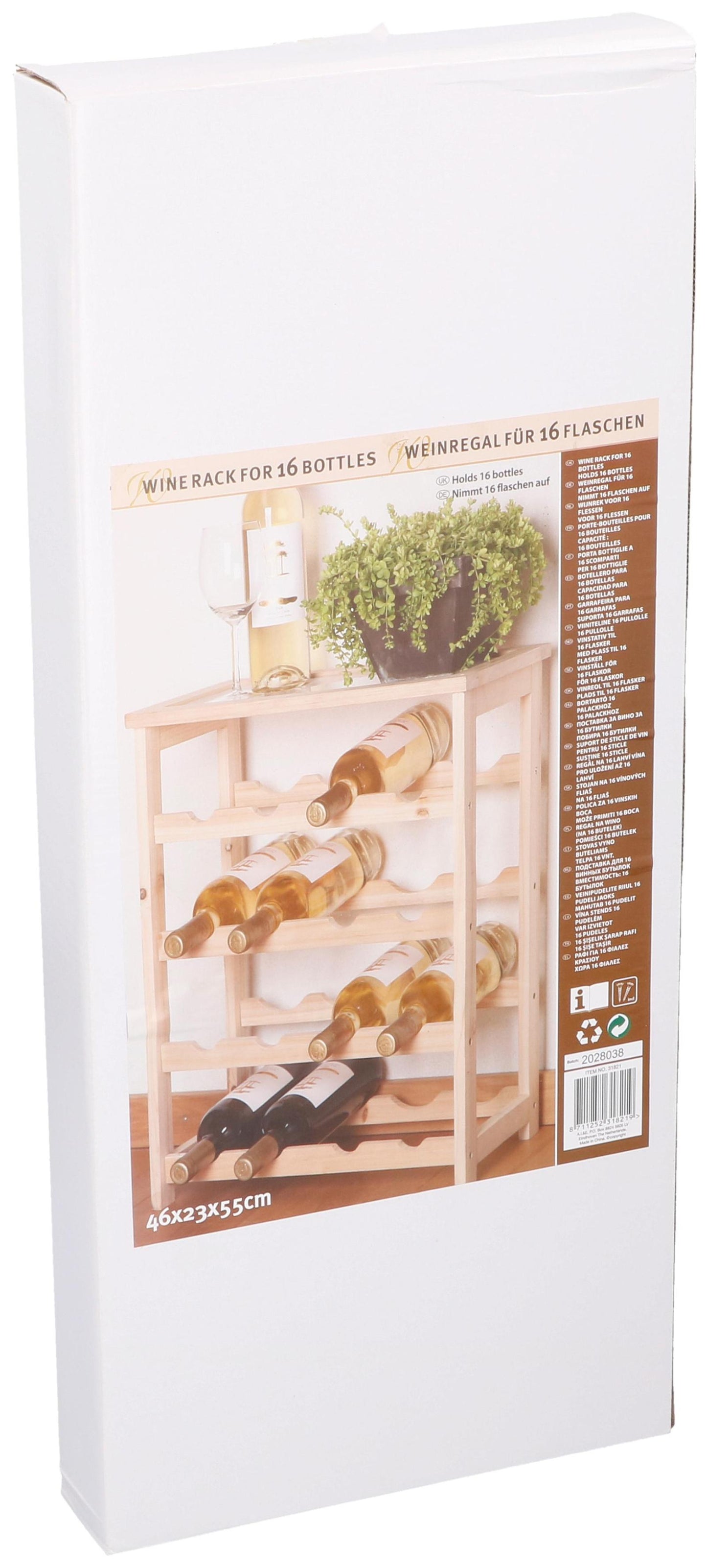 Wine rack wood 16bottles FSC
