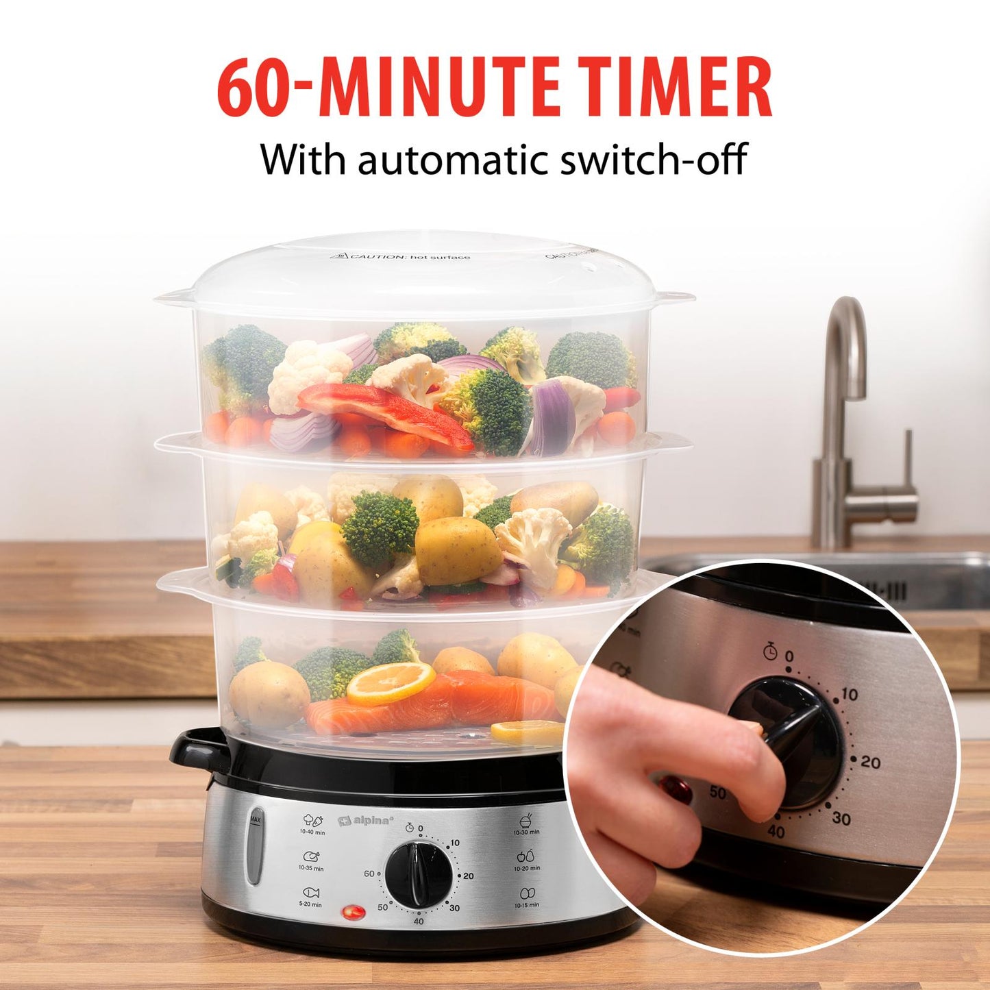 Food steamer 230V 800W
