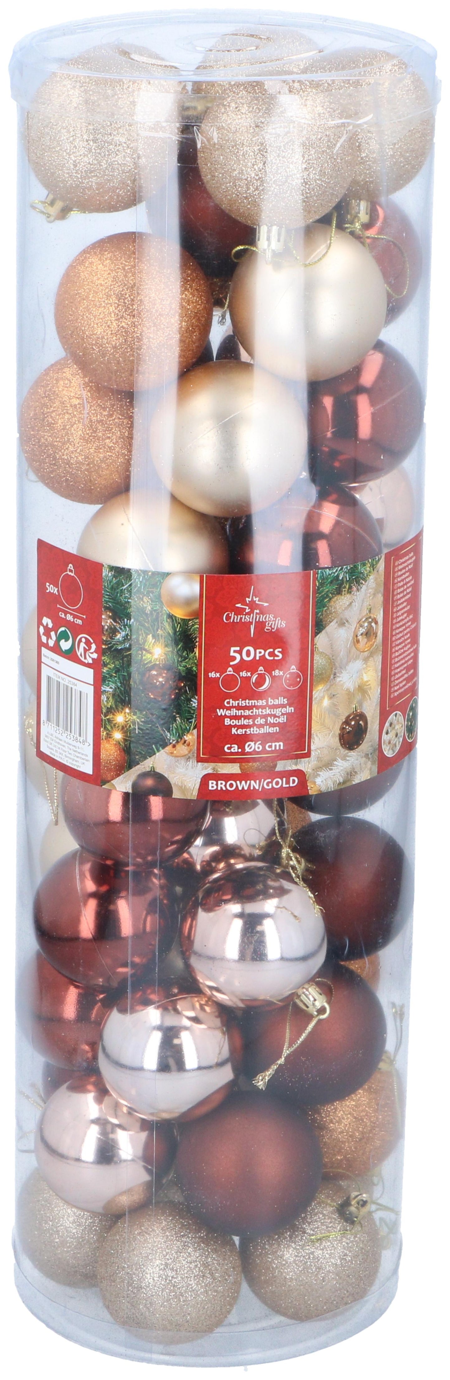 Xmas bauble 50pc D6cm