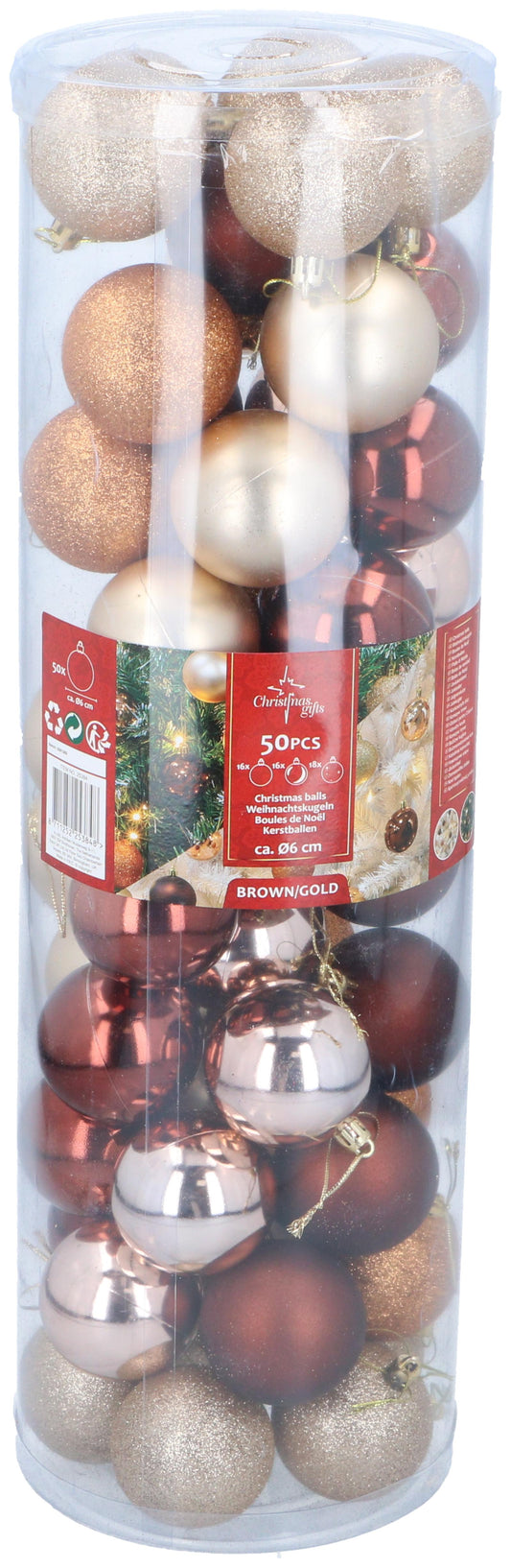 Xmas bauble 50pc D6cm