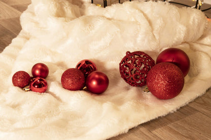 Xmas bauble (100) ass red pl
