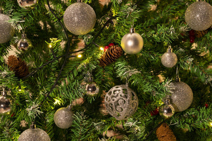 Xmas bauble (100) ass silver pl