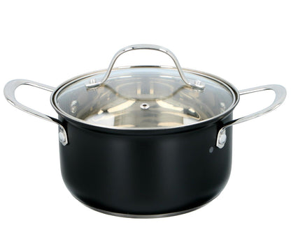 Cookware set Matt Black 7pc 1,8L / 2,4L / 3,4L