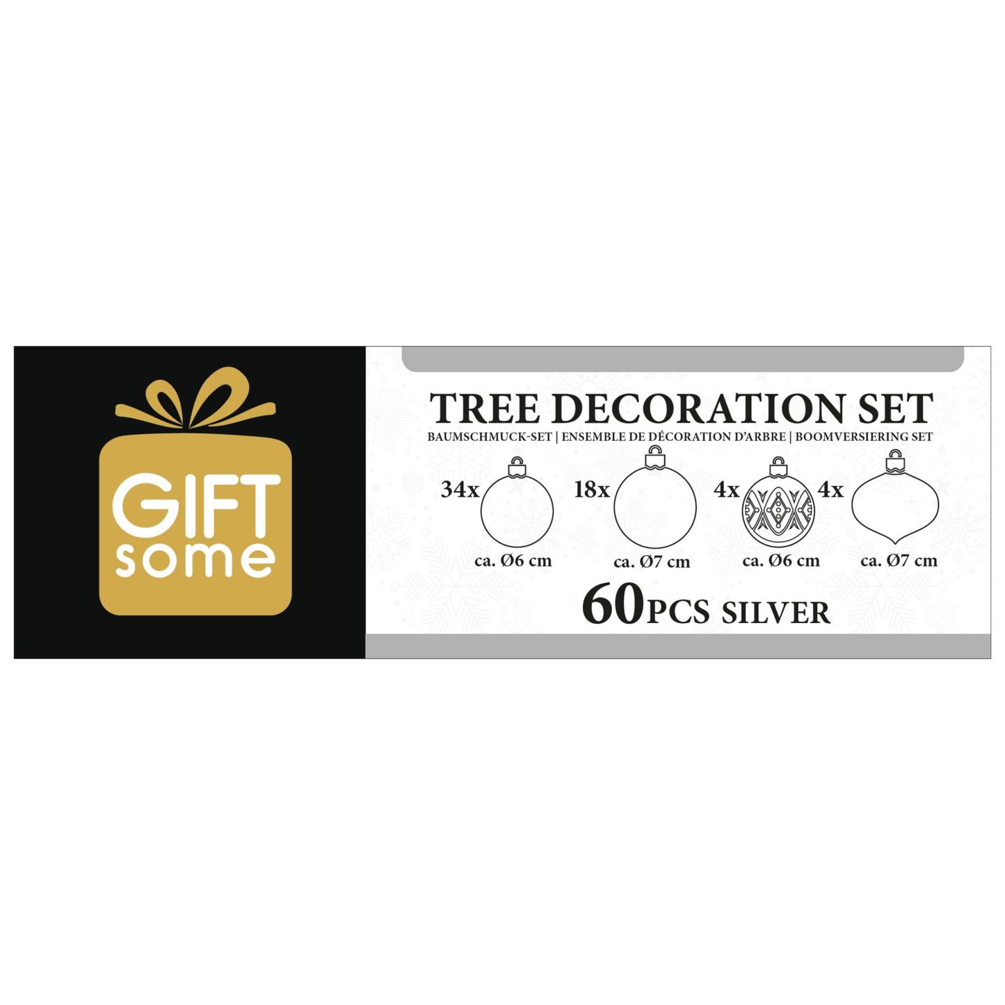 Tree decoration silver 60pc