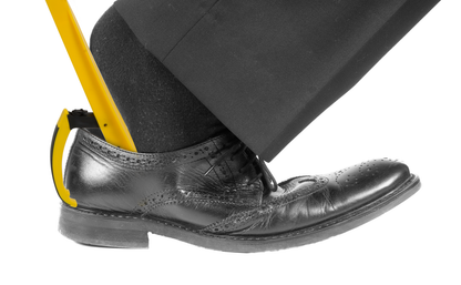 Reaching aid with shoehorn