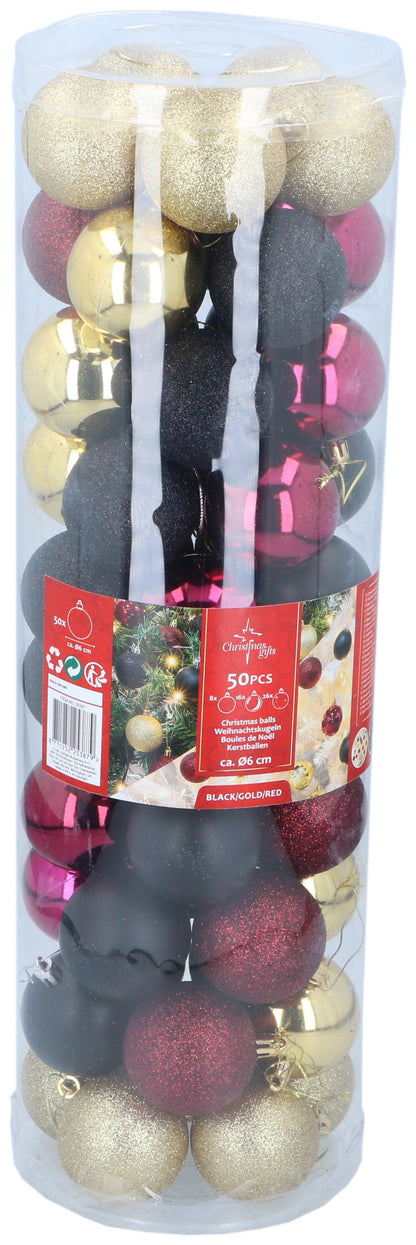 Xmas bauble 50pc D6cm