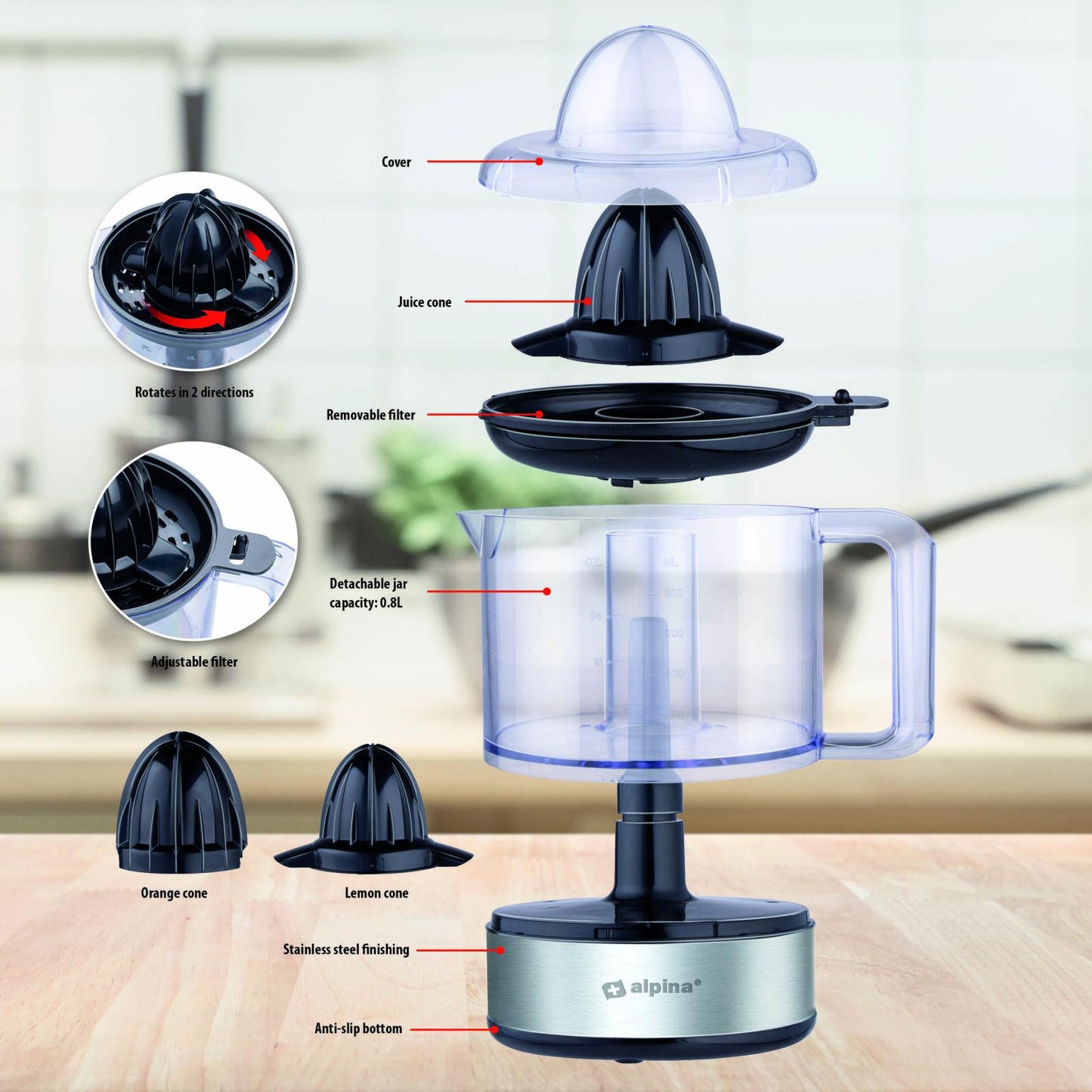 Citrus juicer 230V SS 800ml