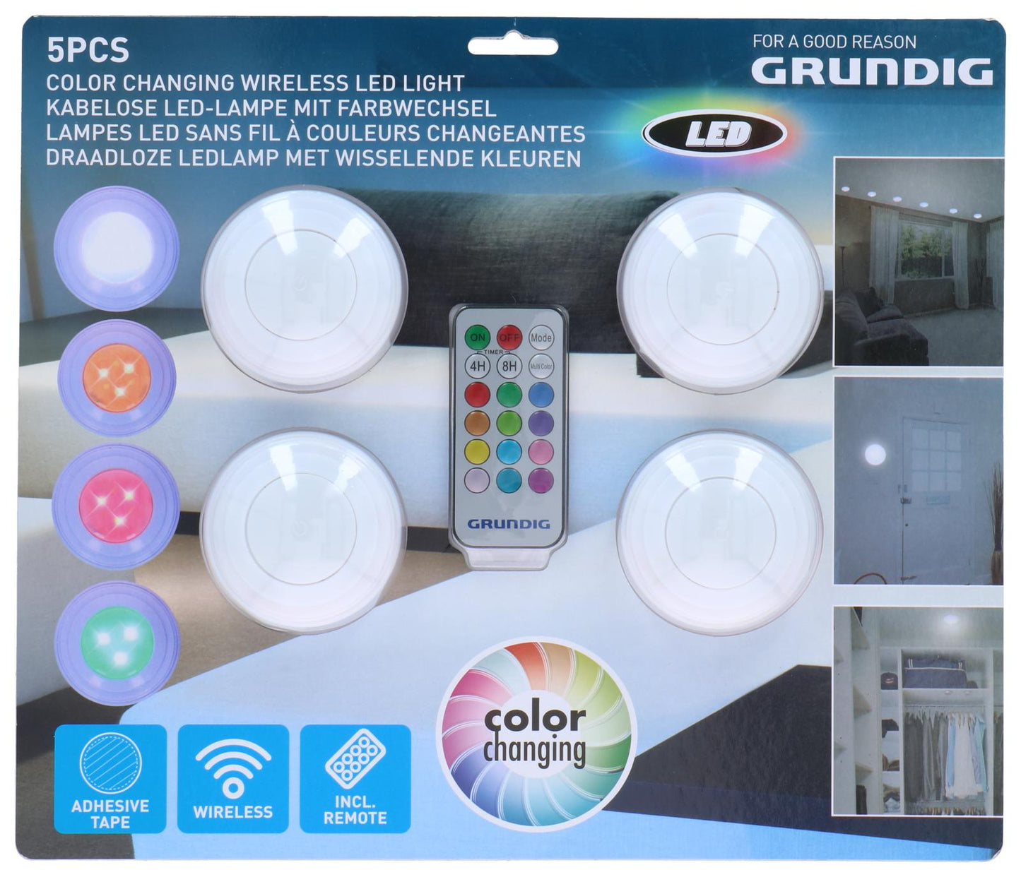 Led Spots Wireless PC 4 pcs