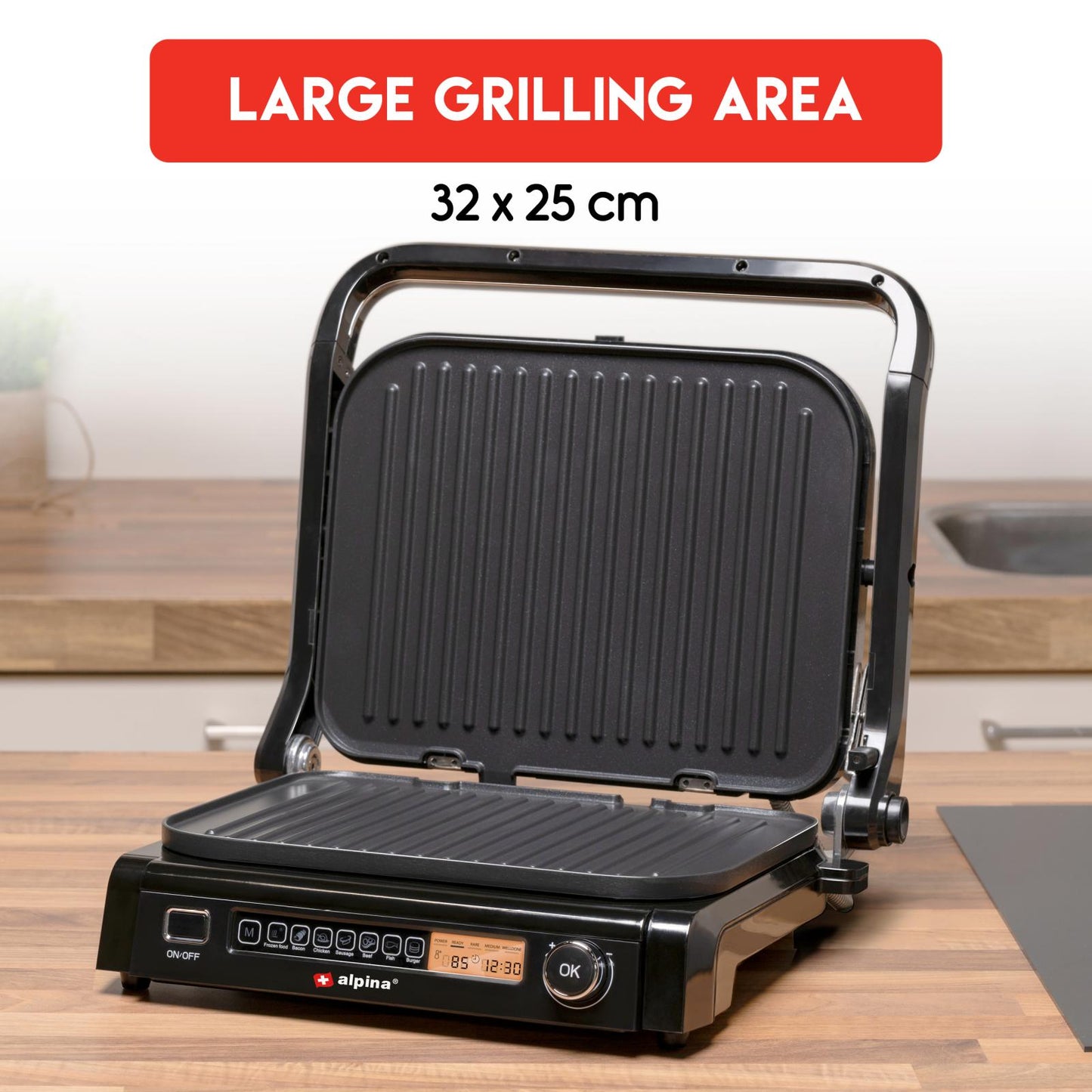 Contact grill 230V SS 2100W