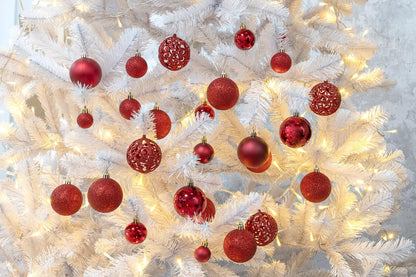Xmas bauble (100) ass red pl