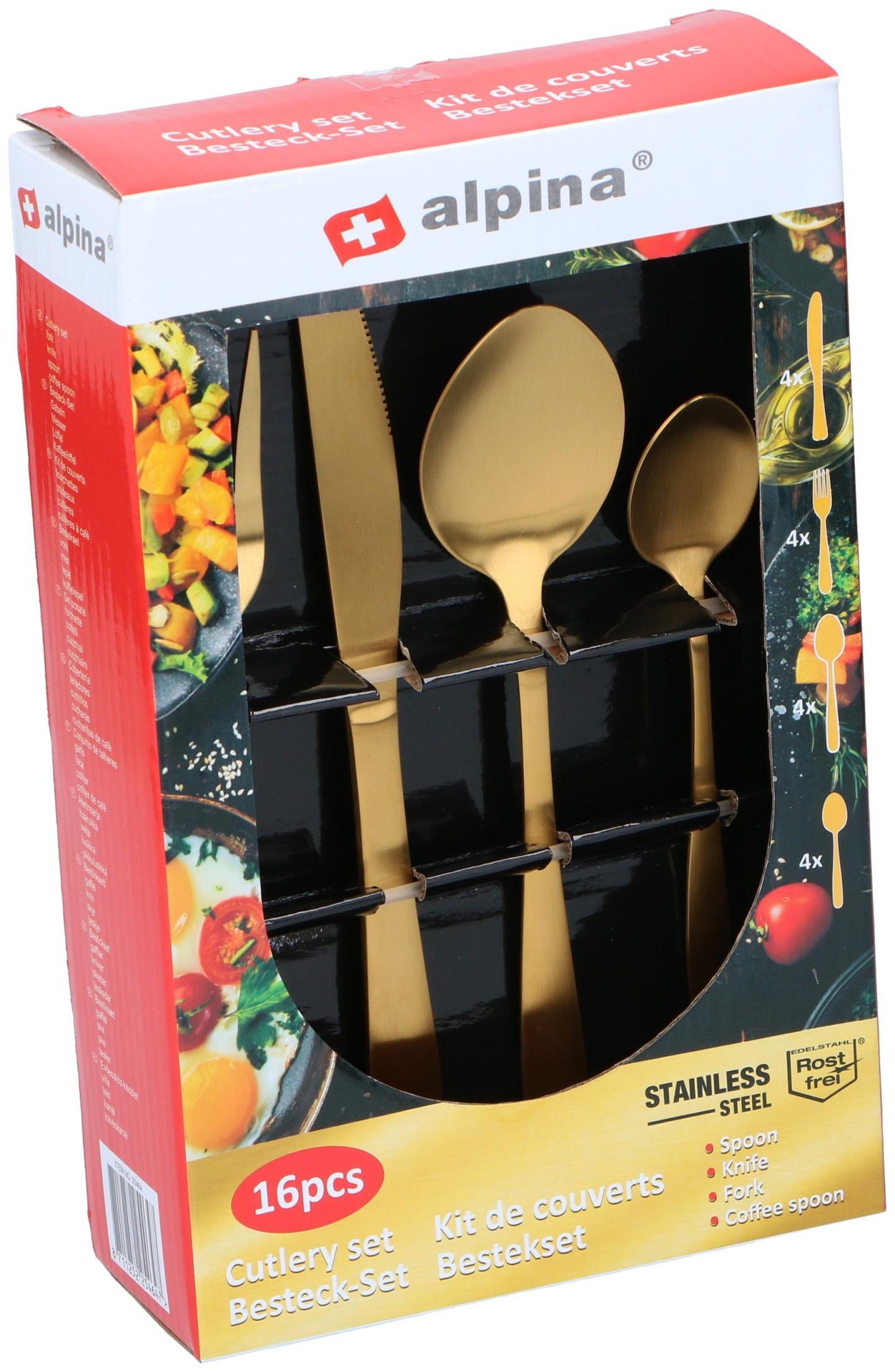 Cutlery set 16pc Gold