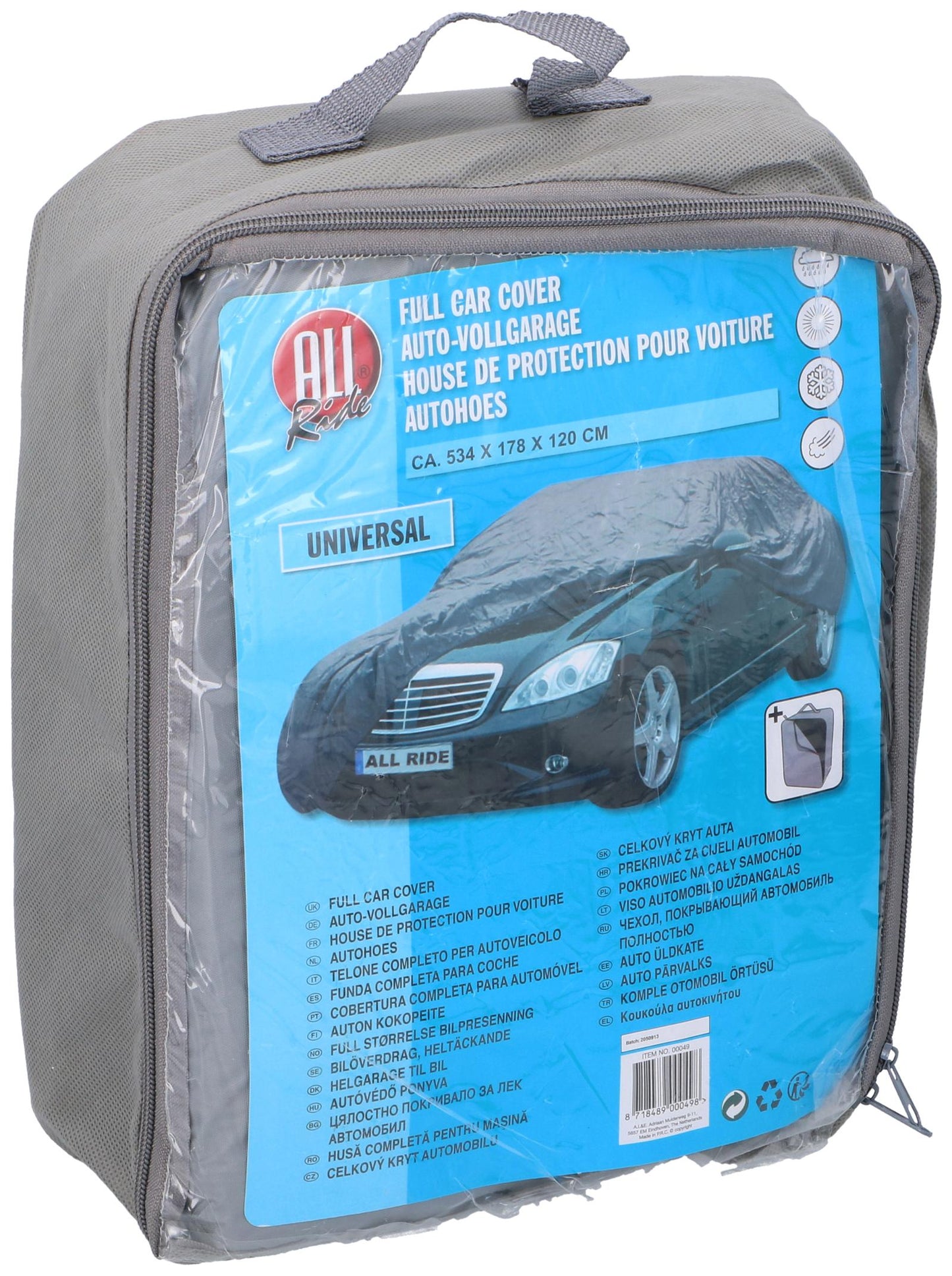 Carcover grey XL 534x178x120cm