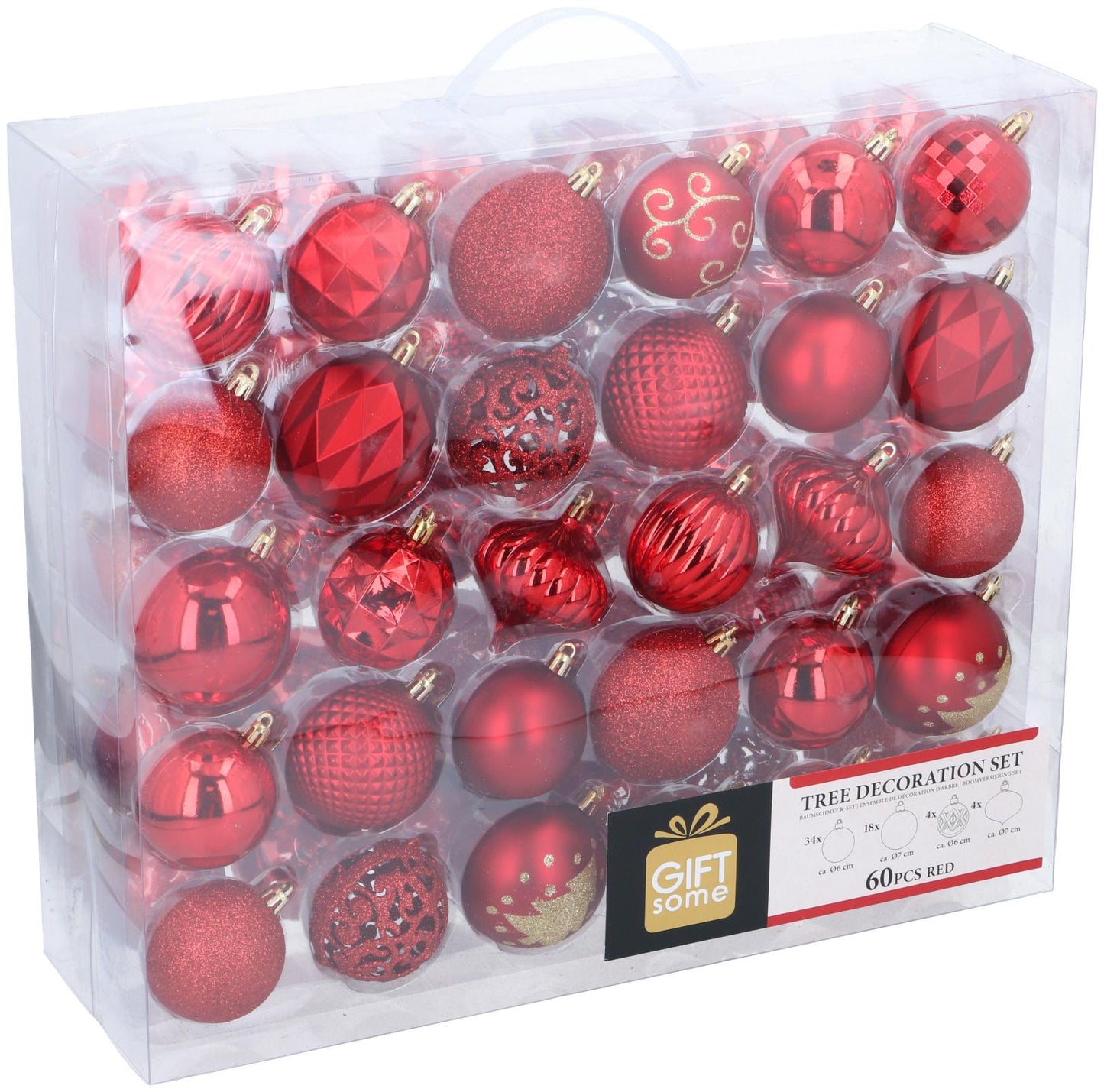 Tree decoration red 60pc