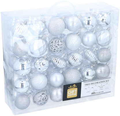 Tree decoration silver 60pc