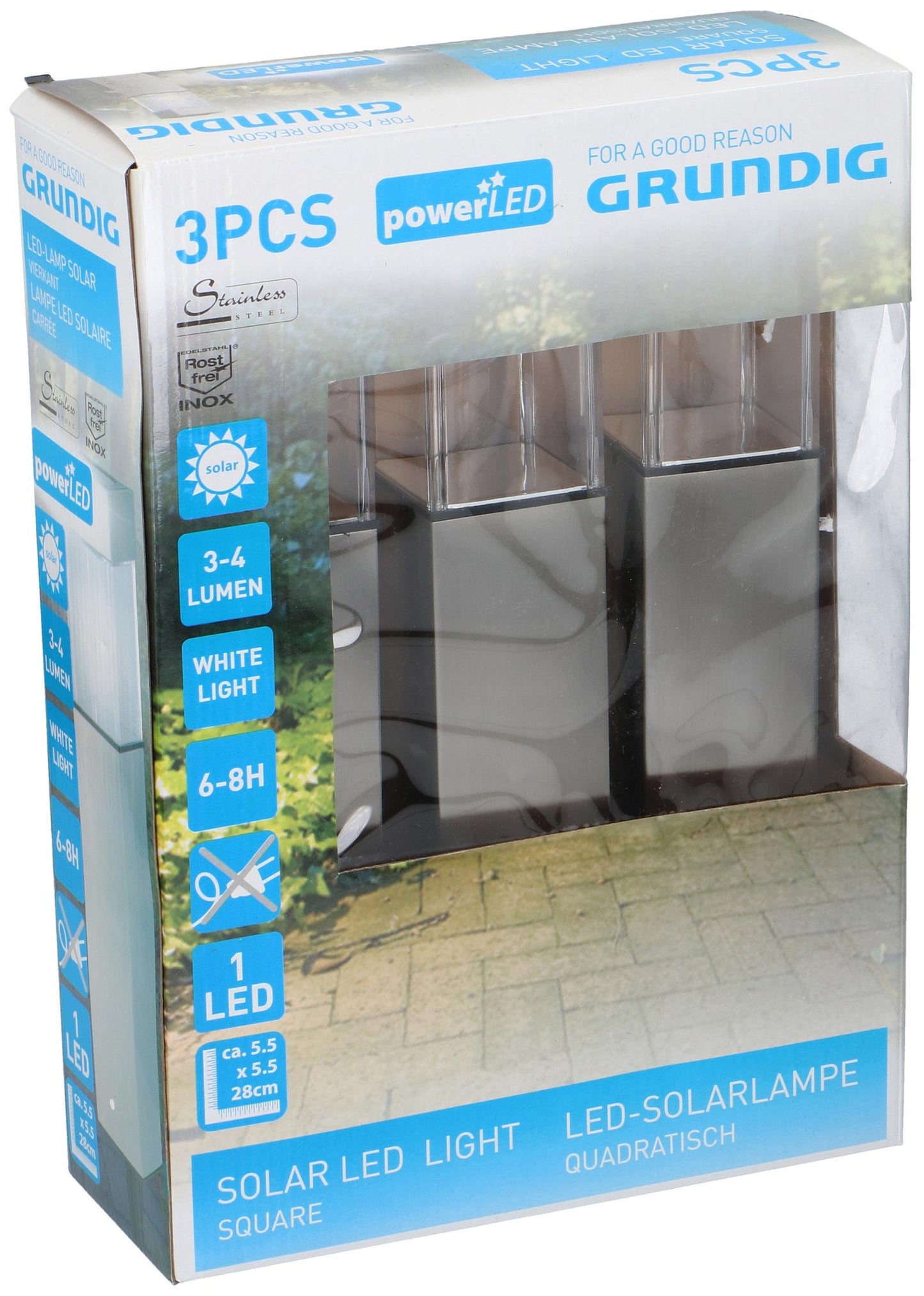 Solar light square 3pc