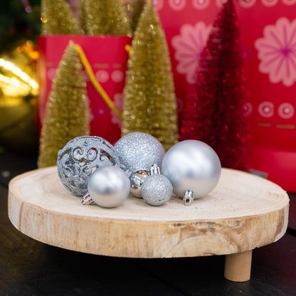 Xmas ornament set (101) silver
