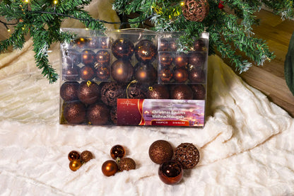 Xmas Bauble (100) ass brown pl
