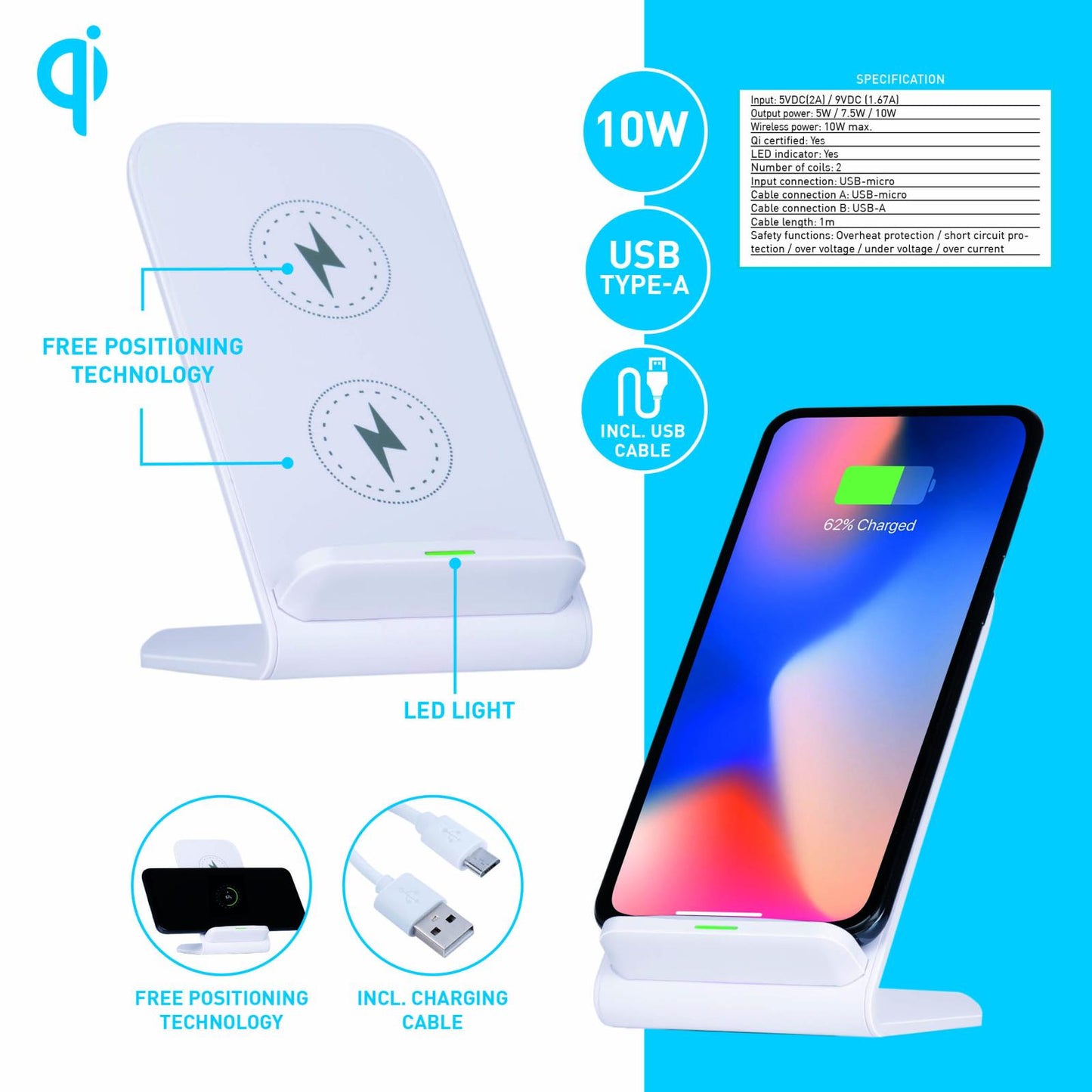 Wireless charger stand 10W