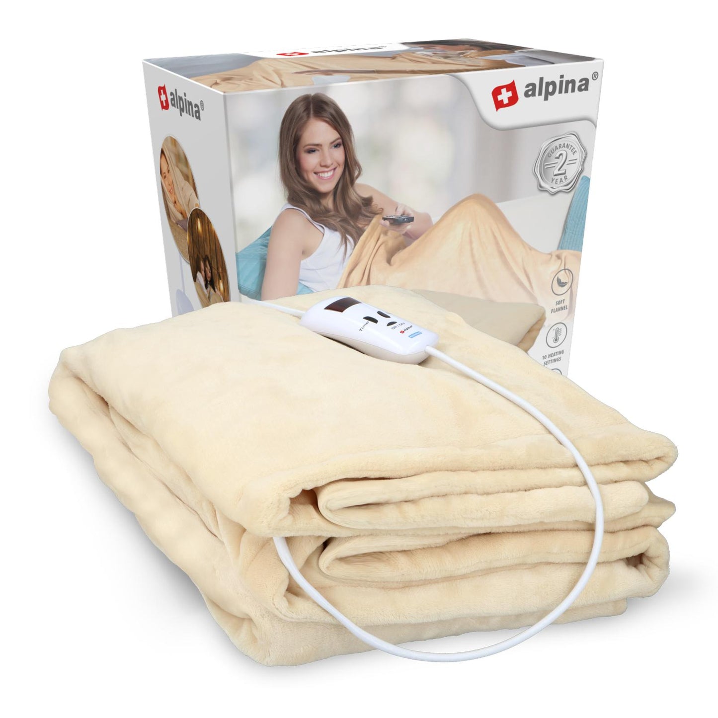 Blanket heated ivory180w PES