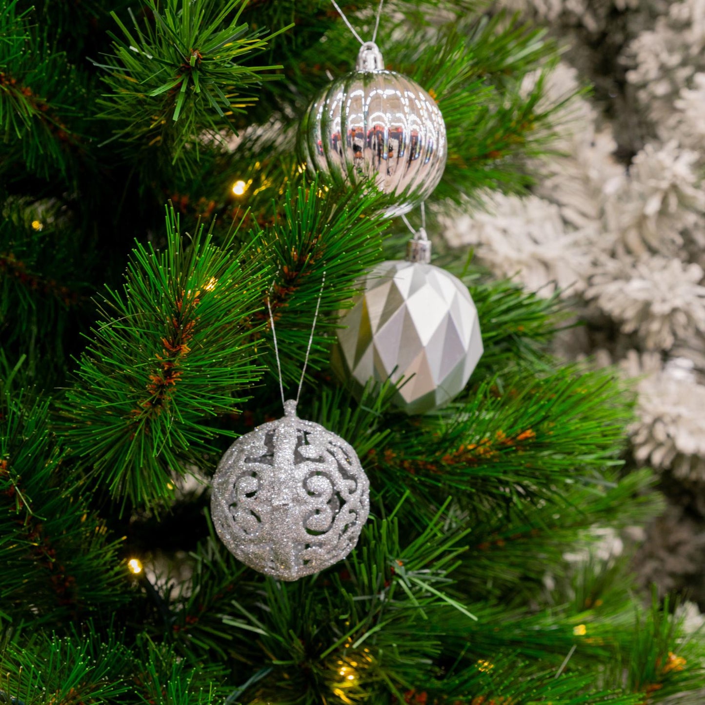 Tree decoration silver 60pc