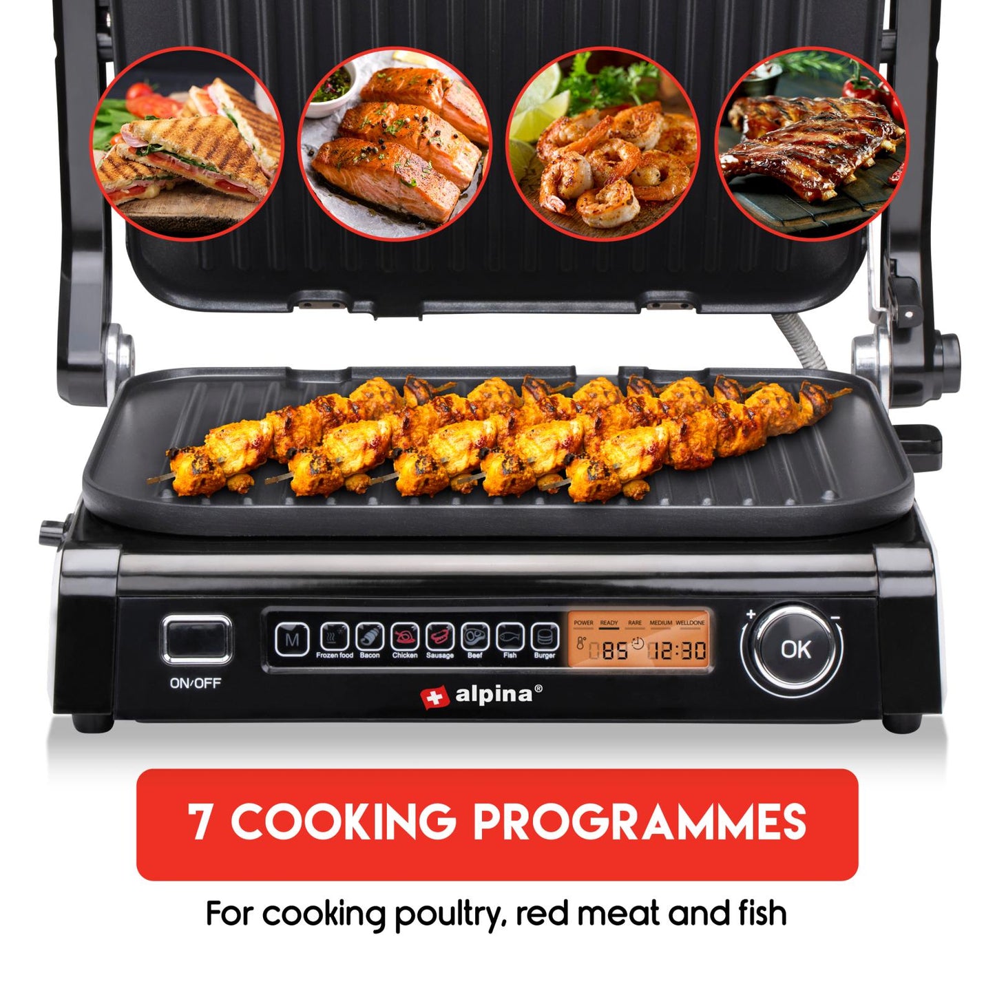 Contact grill 230V SS 2100W