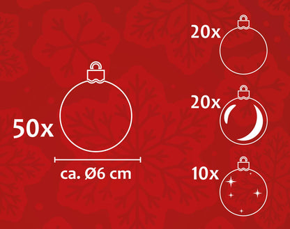 Xmas bauble 50pc D6cm