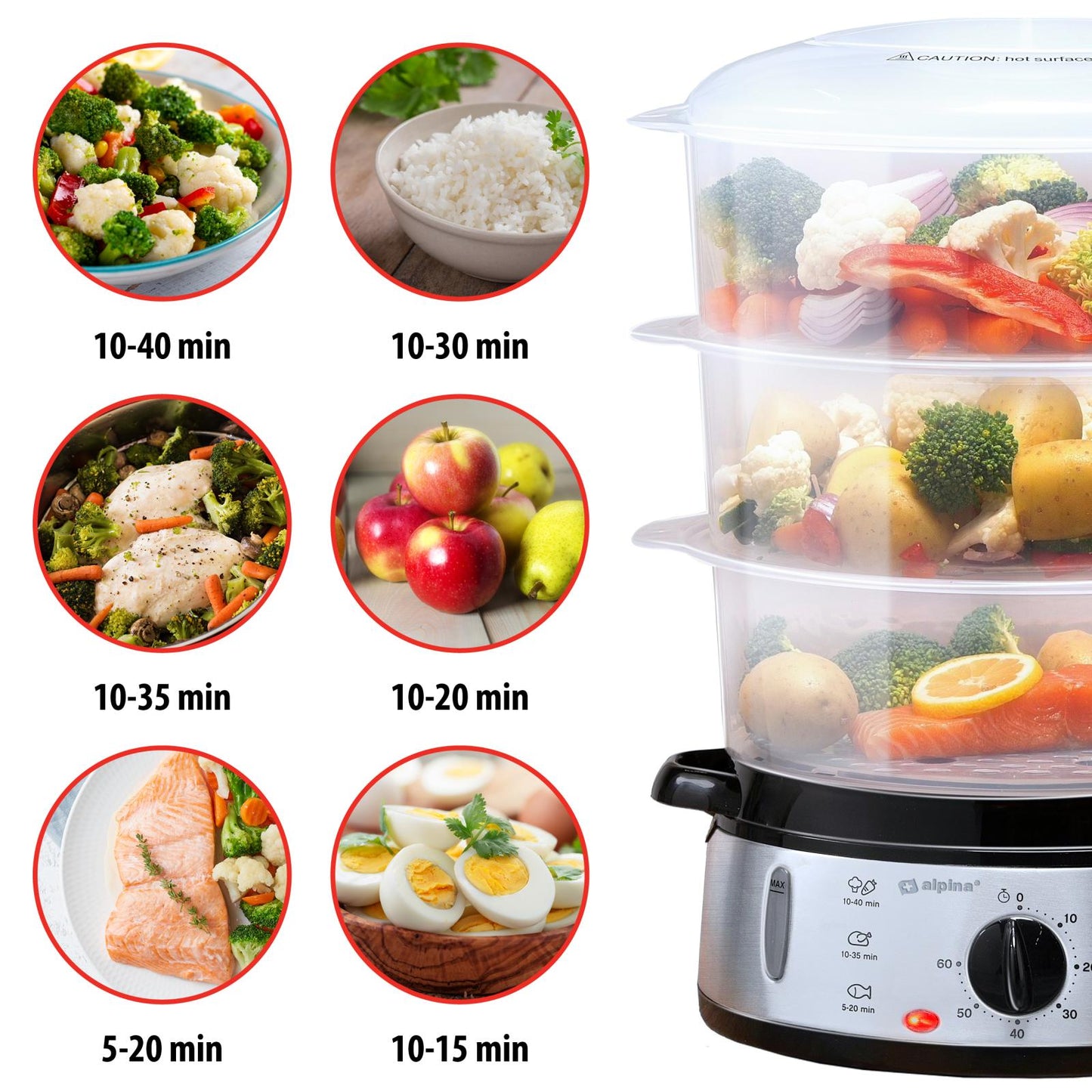 Food steamer 230V 800W