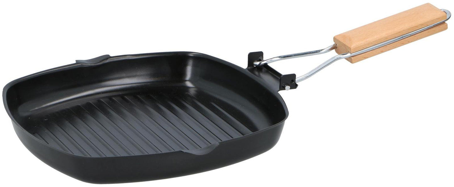 Grill pan w fold handle 24cm