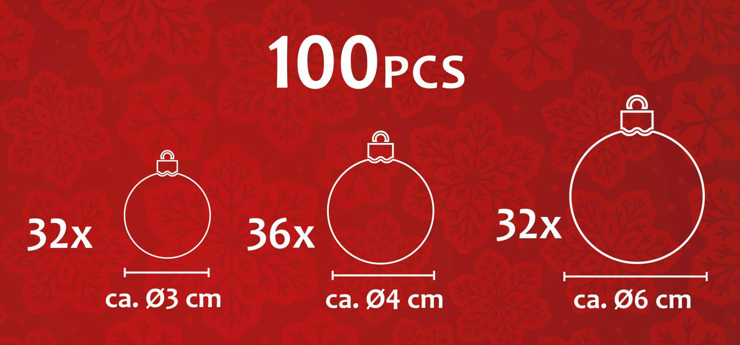 Xmas Bauble (100) ass brown pl