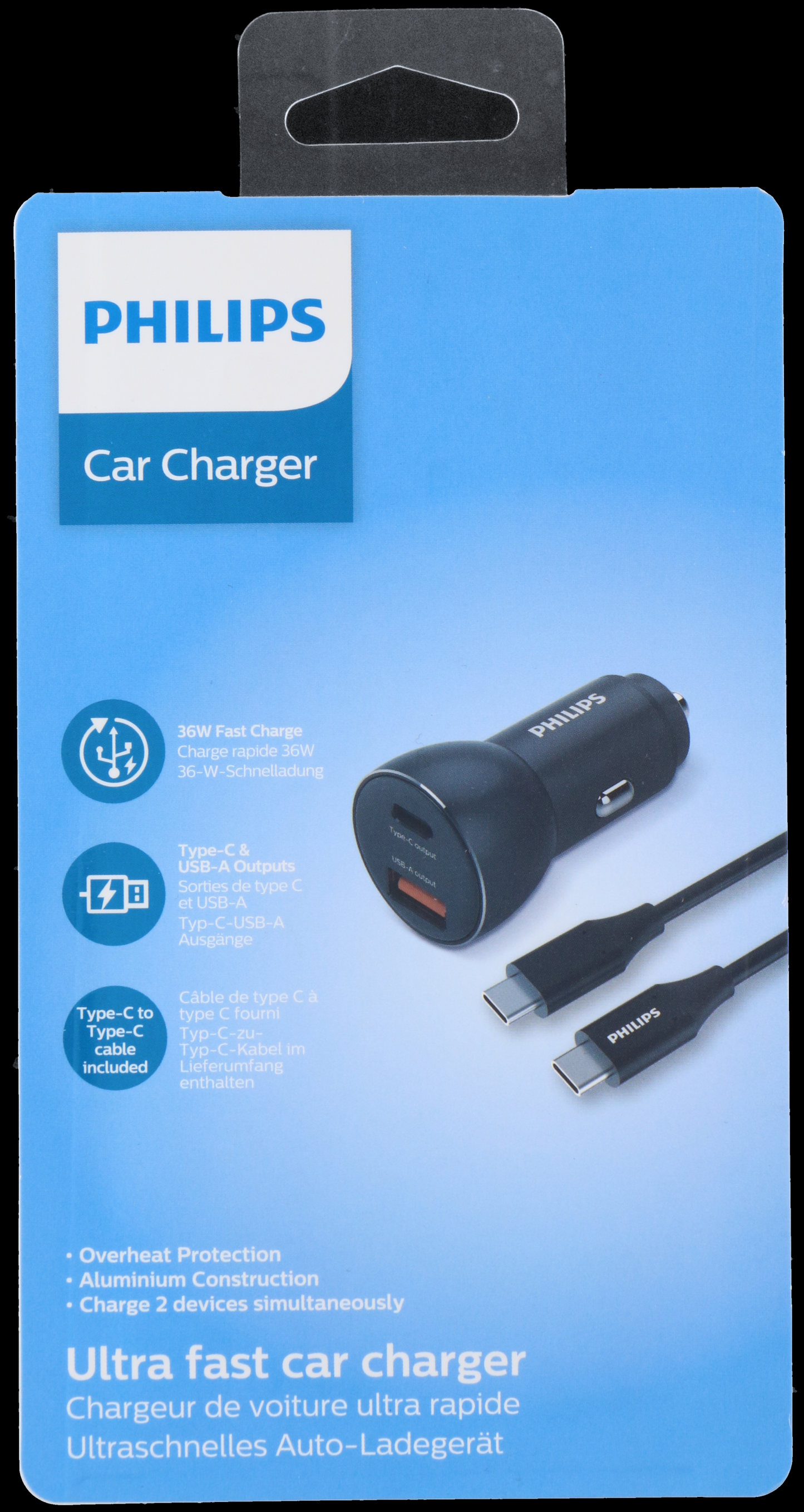 Car charger USB A + C