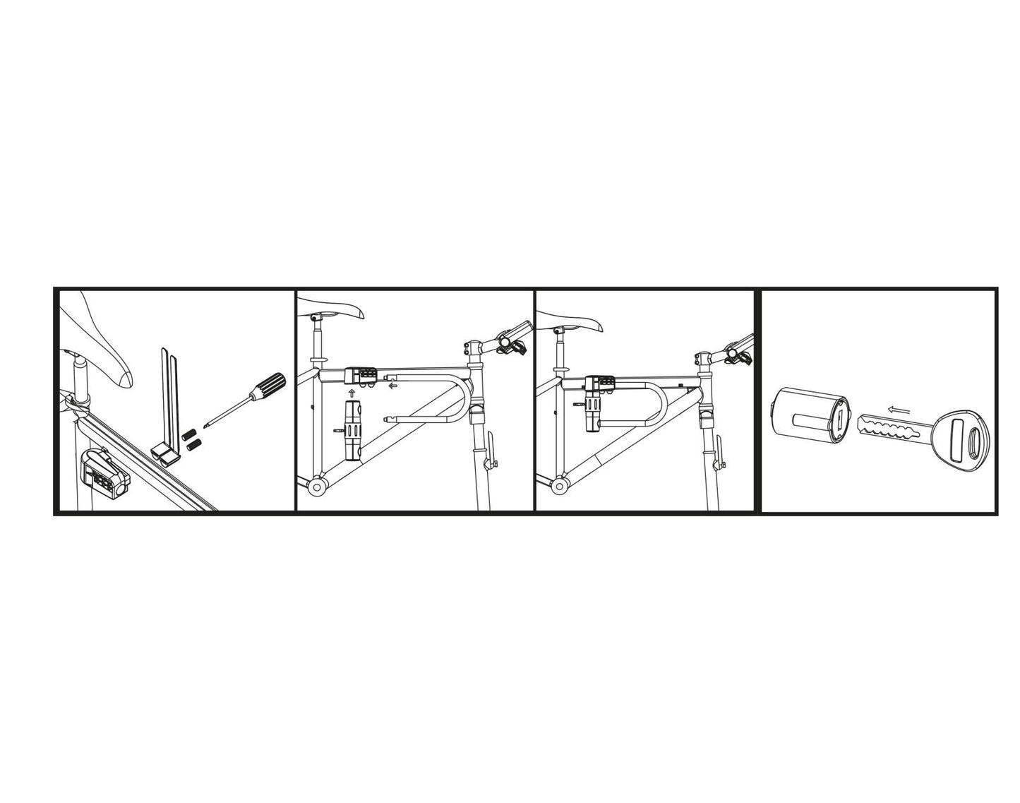 Frame U-lock with cable&holder