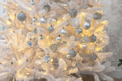 Xmas bauble (100) ass silver pl