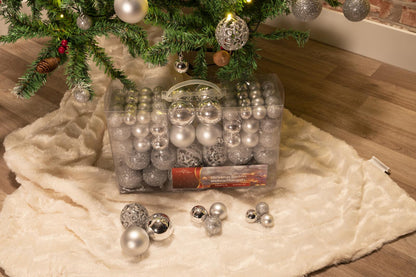 Xmas bauble (100) ass silver pl