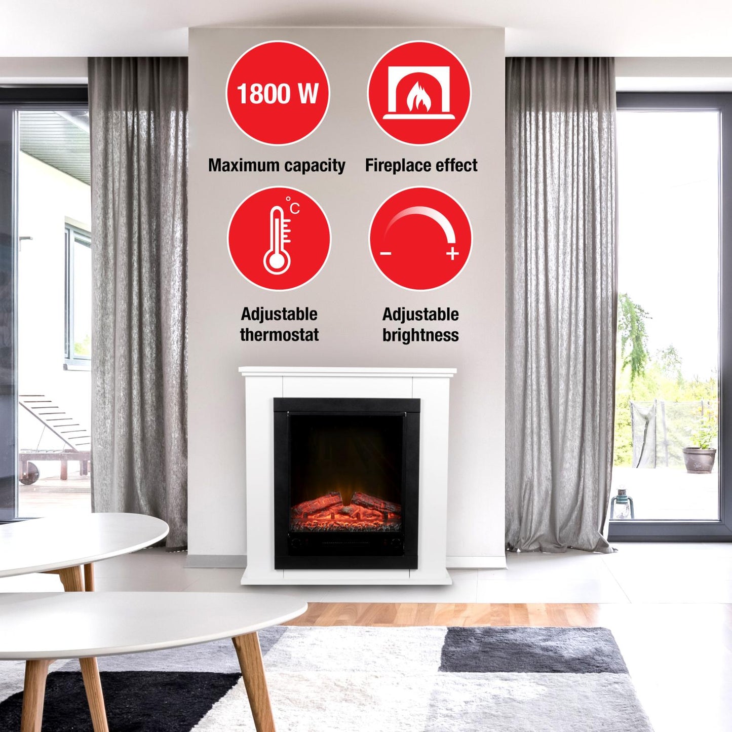 Heater & mantelpiece Lugano