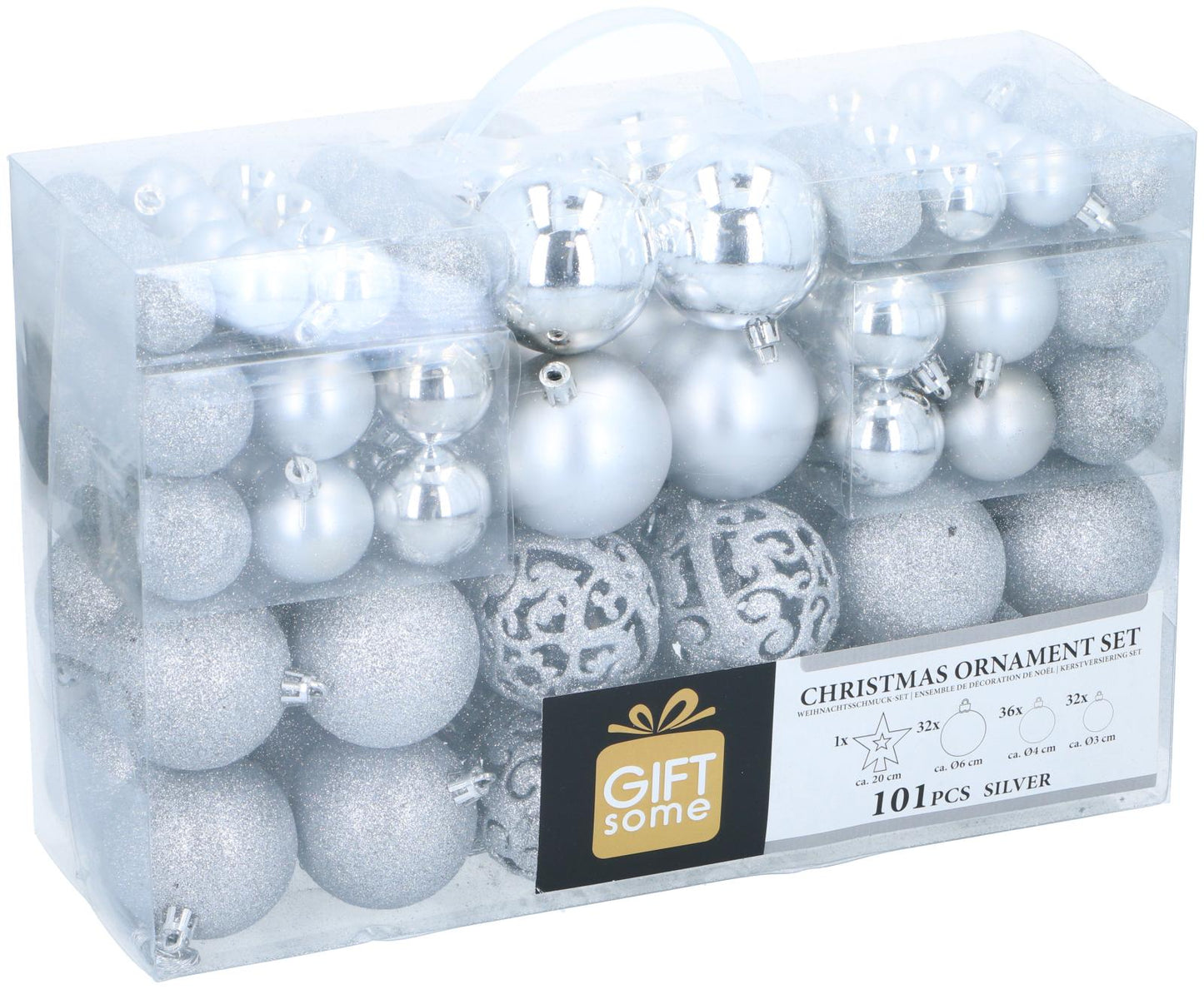 Xmas ornament set (101) silver