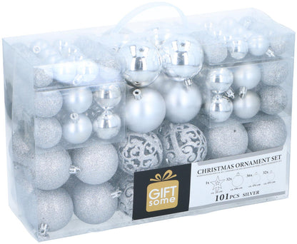 Xmas ornament set (101) silver