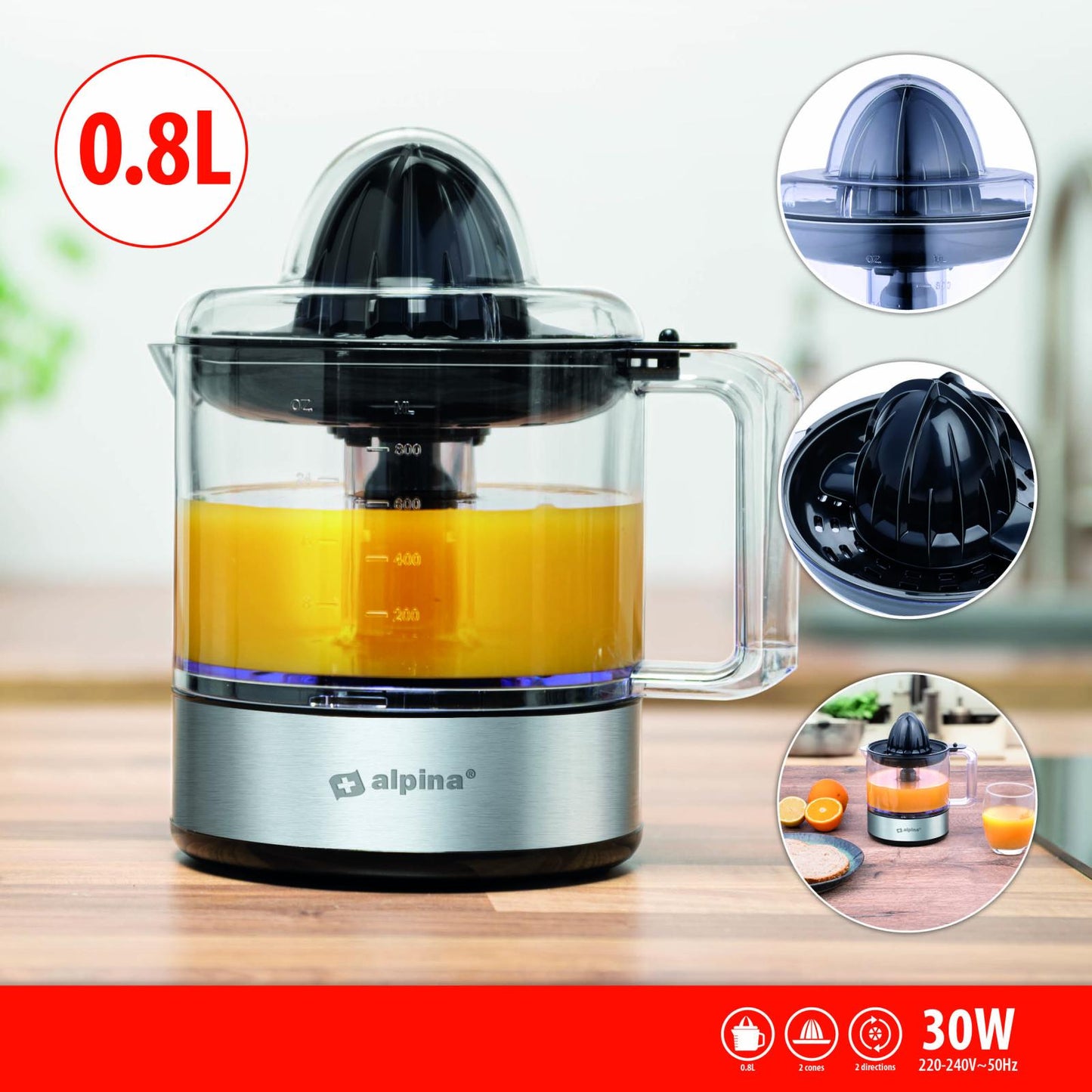 Citrus juicer 230V SS 800ml