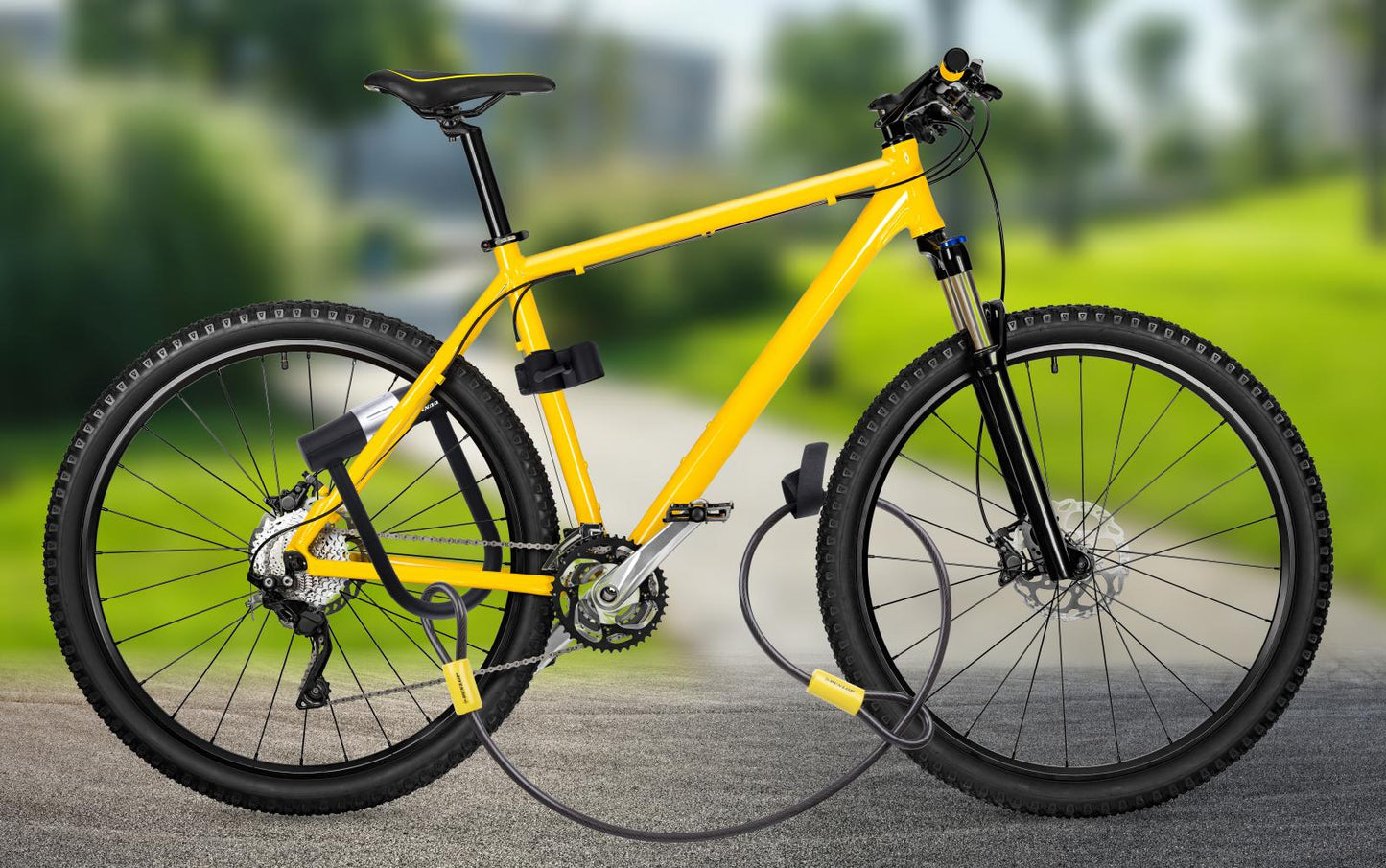 Frame U-lock with cable&holder
