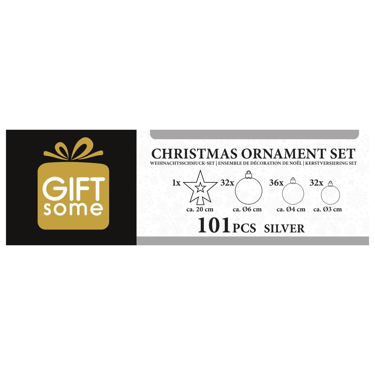 Xmas ornament set (101) silver