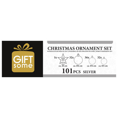 Xmas ornament set (101) silver