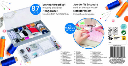 Sewing Thread Set w/ Plastic Box 87pc