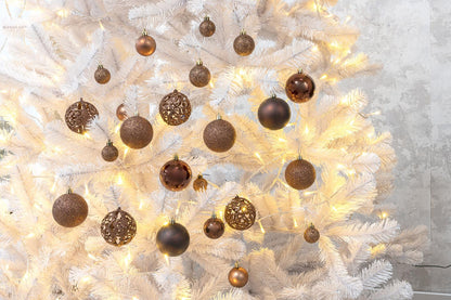 Xmas Bauble (100) ass brown pl