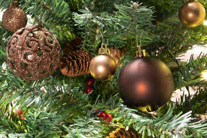 Xmas Bauble (100) ass brown pl