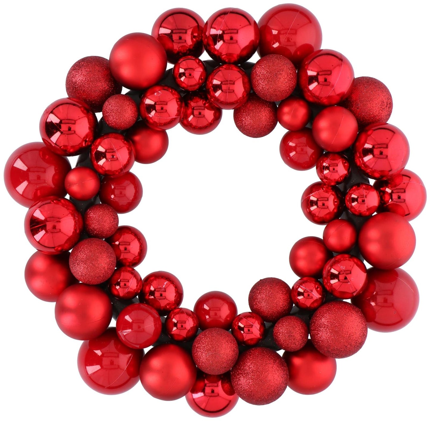 Xmas wreath 55pc ball red
