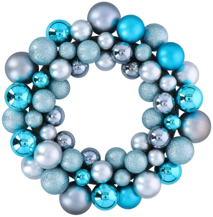 Xmas wreath 55pc ball blue
