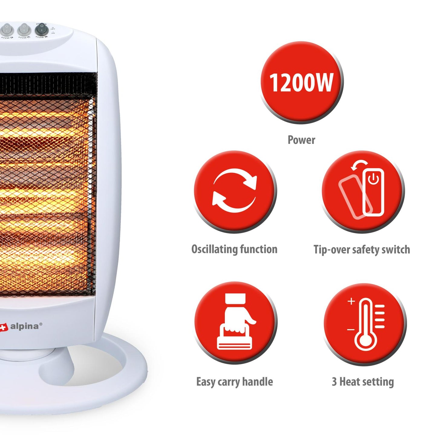 Halogen heater 1200W