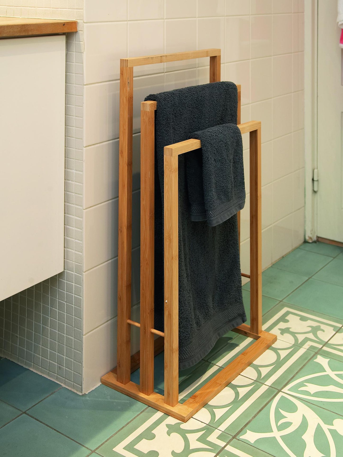 Towel rack bamboo 42x24x81.5cm