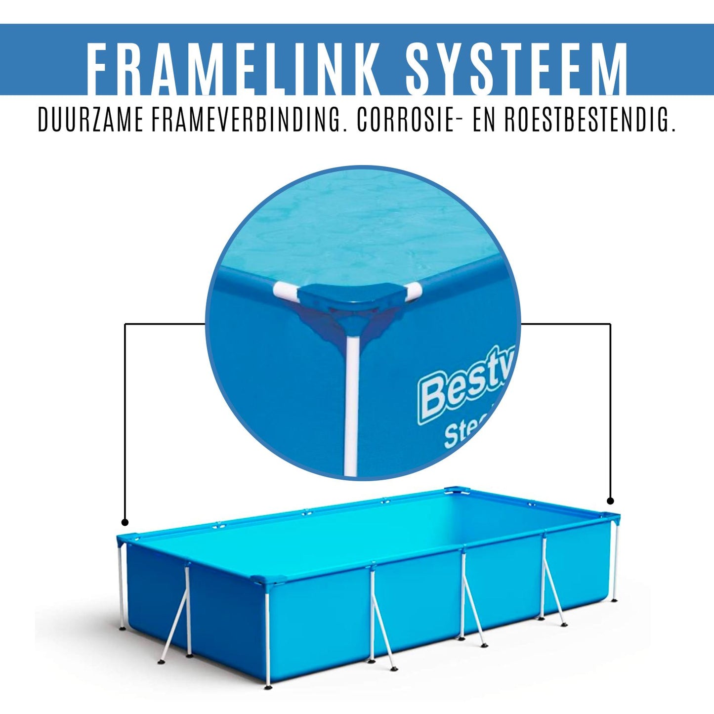 Pool frame 400x211x81cm PVC