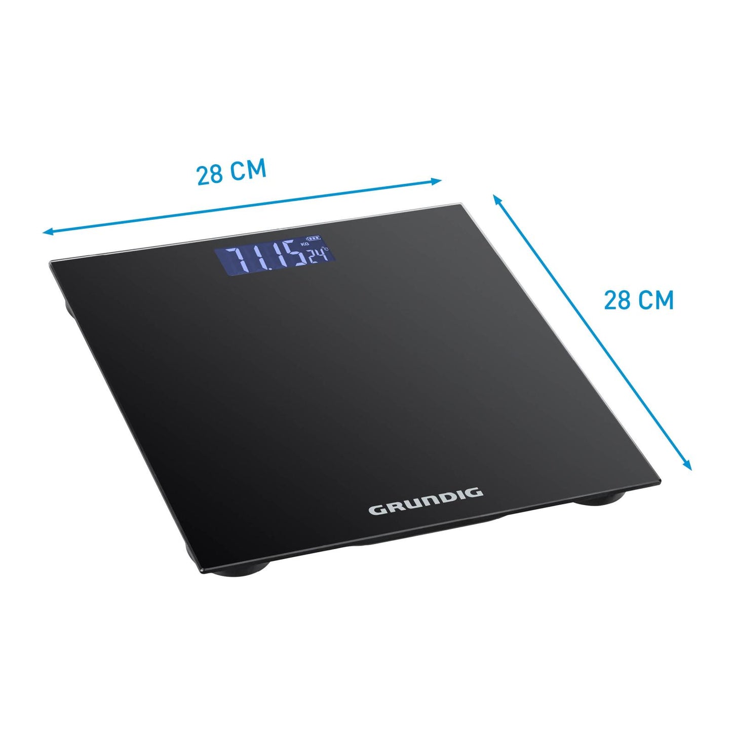 Body scale black 28x28x2,2cm