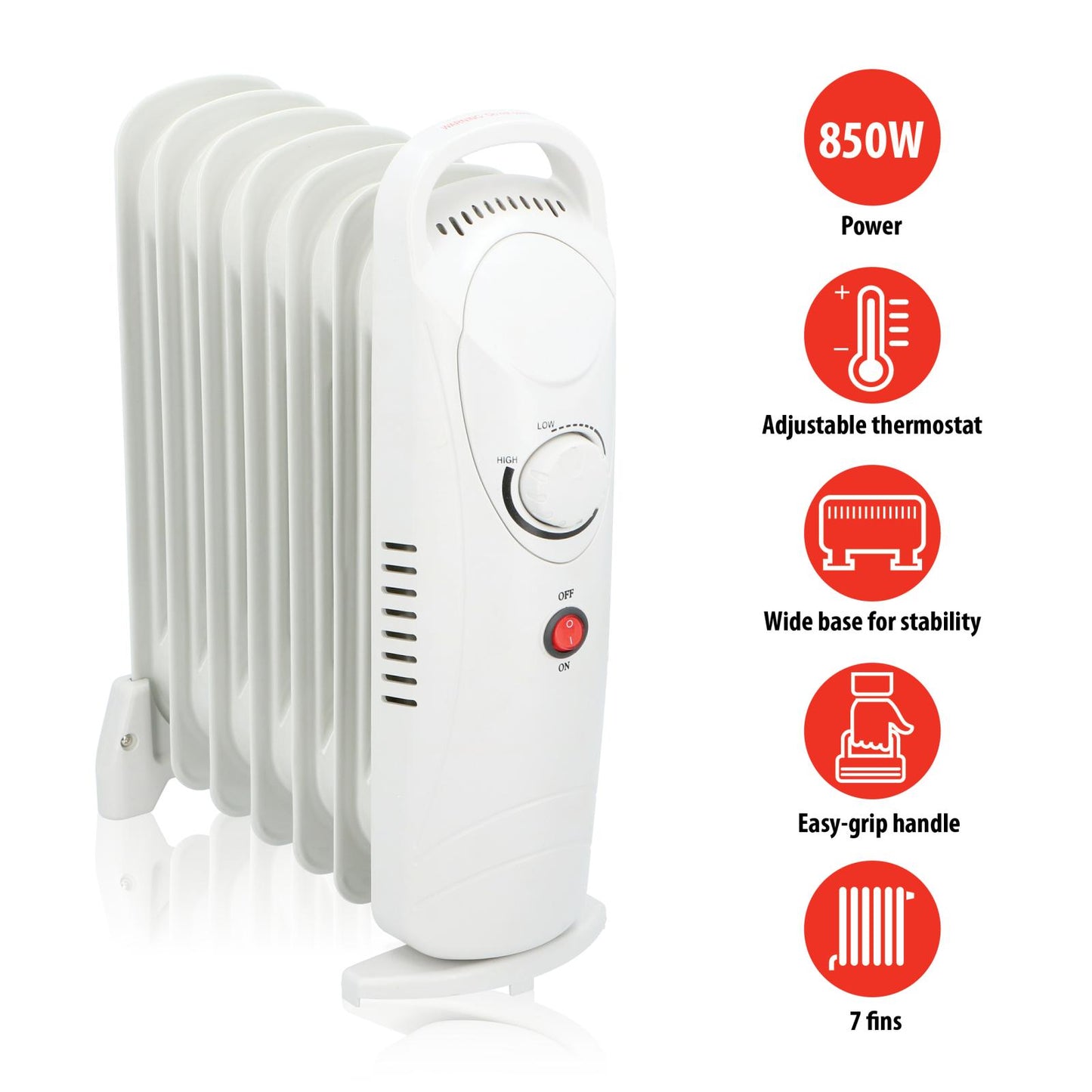 Oil heater 850W 7 fins